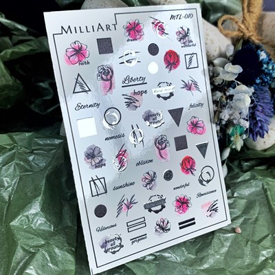 Слайдер-дизайн MilliArt Nails Металл MTL-010 silver MTL-010 silver - фото 14902